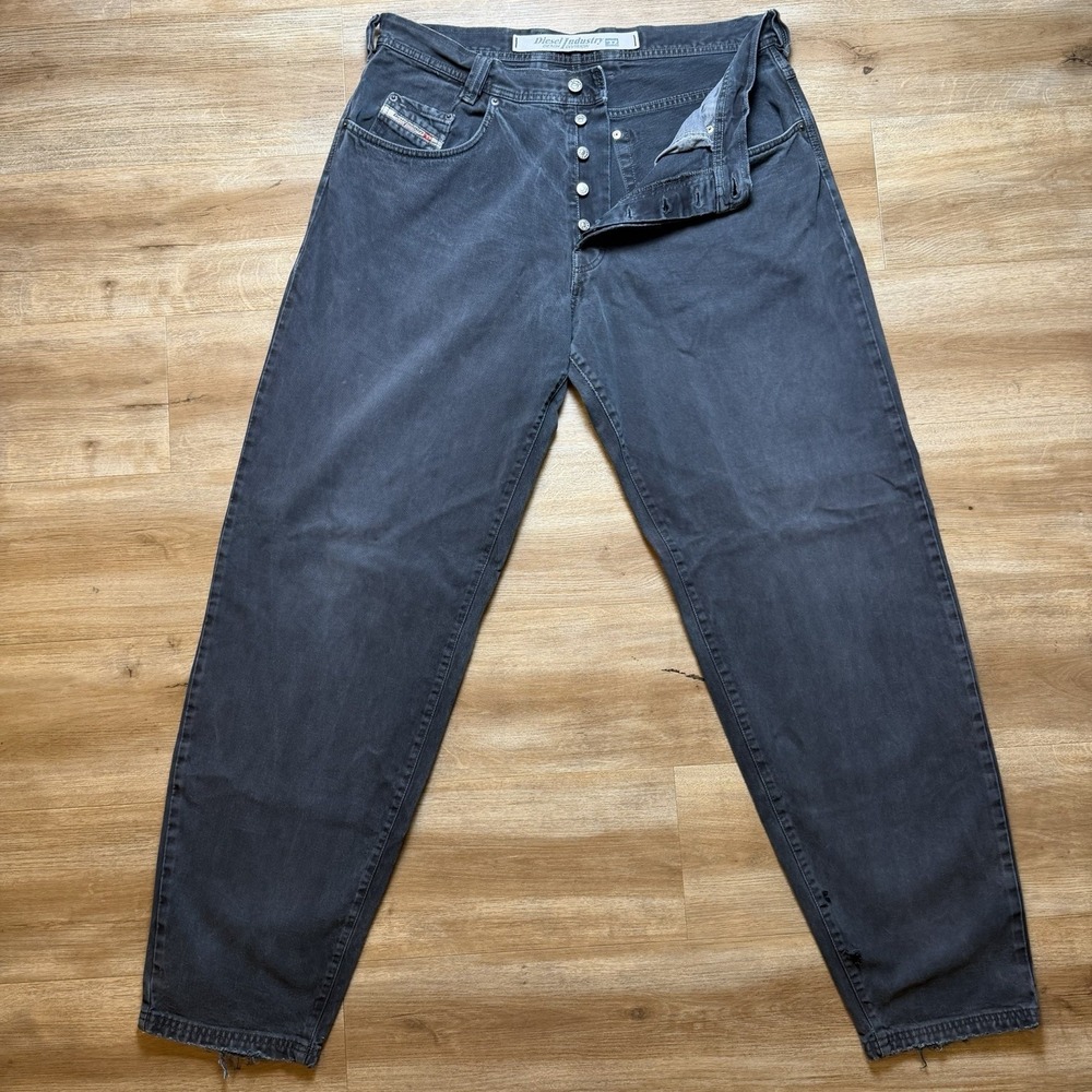 Vintage Diesel Saddle Jeans Men 36x35 Black Loose Tapered Western Grunge (Tag38)